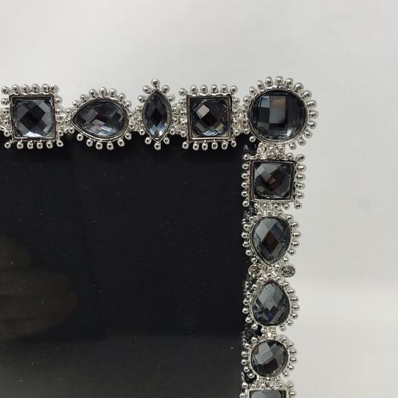 Papyrus Black & Silver Gemstone Picture Frame 5" x 7" Vintage - Picture 3 of 5